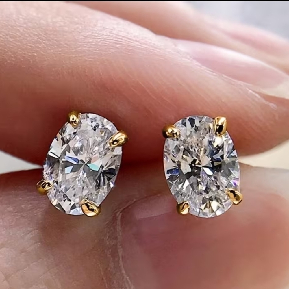 Elegant Gold and Silver Stud Earrings